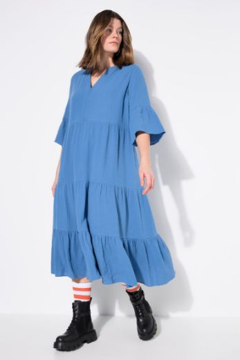 Moda za polnejše Haljina 3/4 rukavi A kroja duži model plus velikost, xxl, Ulla Popken in Johann Popken (JP1880)