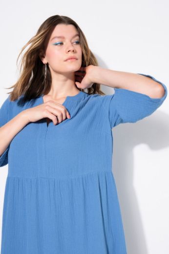 Moda za polnejše Haljina 3/4 rukavi A kroja duži model plus velikost, xxl, Ulla Popken in Johann Popken (JP1880)