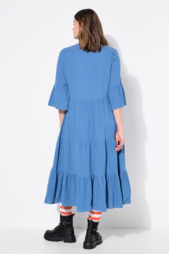 Moda za polnejše Haljina 3/4 rukavi A kroja duži model plus velikost, xxl, Ulla Popken in Johann Popken (JP1880)