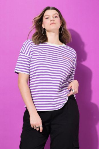 Moda za polnejše Majica kratkih rukava na pruge plus velikost, xxl, Ulla Popken in Johann Popken (JP1880)
