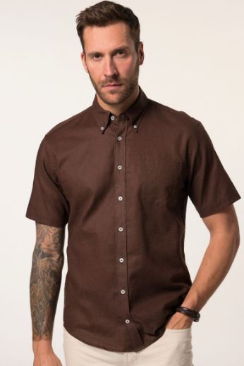 Moda za polnejše Košulja lanena kratki rukavi plus velikost, xxl, Ulla Popken in Johann Popken (JP1880)