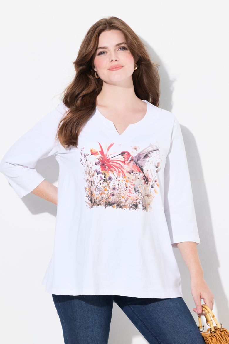 Moda za polnejše Majica 3/4 rukava A kroja plus velikost, xxl, Ulla Popken in Johann Popken (JP1880)