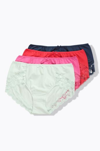 Moda za polnejše Gaćice s dodatkom čipke 4 komada plus velikost, xxl, Ulla Popken in Johann Popken (JP1880)