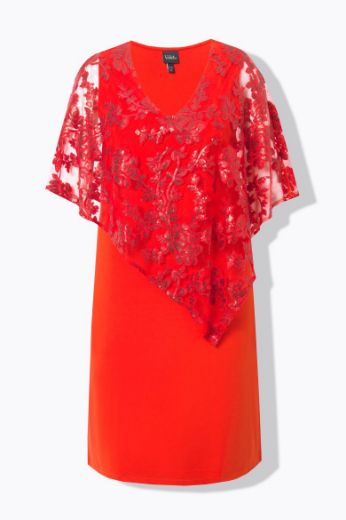 Moda za polnejše Haljina elegantna s čipkom plus velikost, xxl, Ulla Popken in Johann Popken (JP1880)