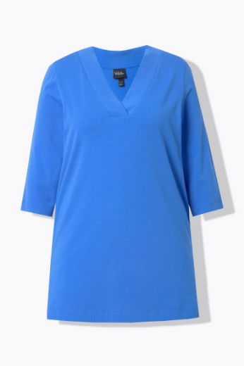 Moda za polnejše Majica duži model V ovratnika plus velikost, xxl, Ulla Popken in Johann Popken (JP1880)