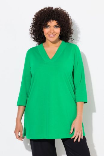 Moda za polnejše Majica duži model V ovratnika plus velikost, xxl, Ulla Popken in Johann Popken (JP1880)