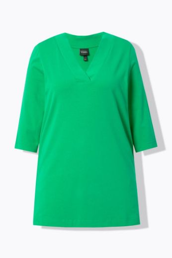 Moda za polnejše Majica duži model V ovratnika plus velikost, xxl, Ulla Popken in Johann Popken (JP1880)