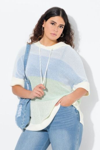 Moda za polnejše Pulover kratkih rukava s kapuljačom plus velikost, xxl, Ulla Popken in Johann Popken (JP1880)