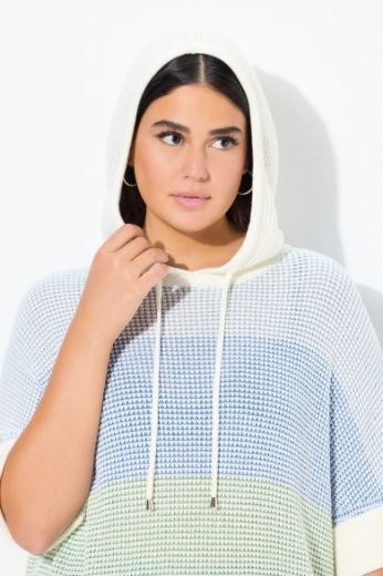 Moda za polnejše Pulover kratkih rukava s kapuljačom plus velikost, xxl, Ulla Popken in Johann Popken (JP1880)