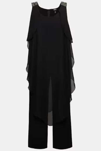 Moda za polnejše Kombinezon elegantni s ukrasnim naramenicama plus velikost, xxl, Ulla Popken in Johann Popken (JP1880)