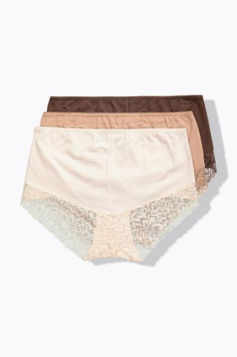 Moda za polnejše Gaćice 3 komada s dodatkom čipke plus velikost, xxl, Ulla Popken in Johann Popken (JP1880)