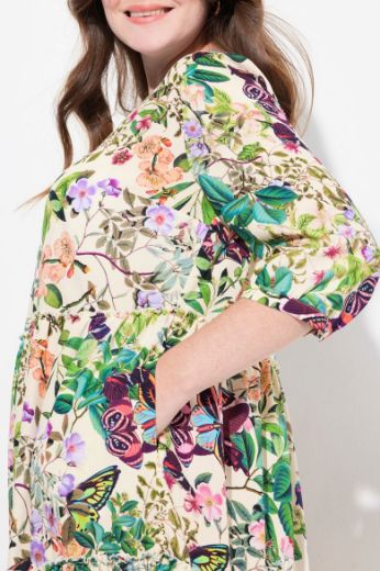 Moda za polnejše Haljina maxi s printom 3/4 rukavi plus velikost, xxl, Ulla Popken in Johann Popken (JP1880)