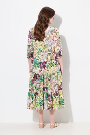 Moda za polnejše Haljina maxi s printom 3/4 rukavi plus velikost, xxl, Ulla Popken in Johann Popken (JP1880)