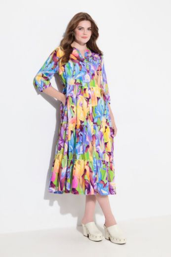 Moda za polnejše Haljina maxi s printom 3/4 rukavi plus velikost, xxl, Ulla Popken in Johann Popken (JP1880)