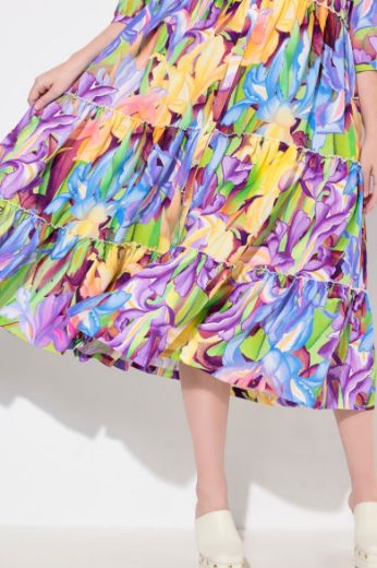 Moda za polnejše Haljina maxi s printom 3/4 rukavi plus velikost, xxl, Ulla Popken in Johann Popken (JP1880)