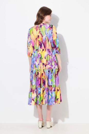 Moda za polnejše Haljina maxi s printom 3/4 rukavi plus velikost, xxl, Ulla Popken in Johann Popken (JP1880)