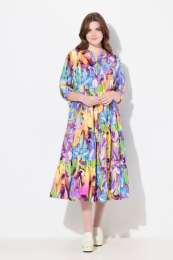 Moda za polnejše Haljina maxi s printom 3/4 rukavi plus velikost, xxl, Ulla Popken in Johann Popken (JP1880)