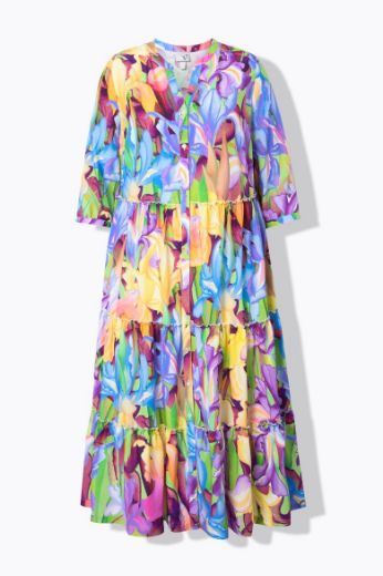 Moda za polnejše Haljina maxi s printom 3/4 rukavi plus velikost, xxl, Ulla Popken in Johann Popken (JP1880)