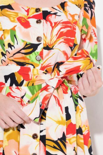 Moda za polnejše Haljina maxi s 3/4 rukavima cvjetnog printa plus velikost, xxl, Ulla Popken in Johann Popken (JP1880)