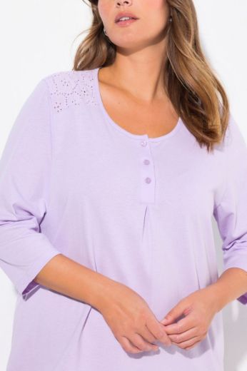 Moda za polnejše Spavaćica 3/4 rukava s gumbićima plus velikost, xxl, Ulla Popken in Johann Popken (JP1880)