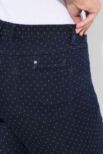 Moda za polnejše Traperice uskih nogavica točkastog uzorka plus velikost, xxl, Ulla Popken in Johann Popken (JP1880)