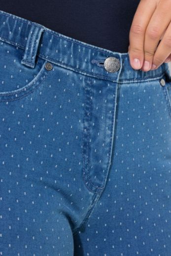Moda za polnejše Traperice uskih nogavica točkastog uzorka plus velikost, xxl, Ulla Popken in Johann Popken (JP1880)