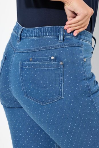 Moda za polnejše Traperice uskih nogavica točkastog uzorka plus velikost, xxl, Ulla Popken in Johann Popken (JP1880)