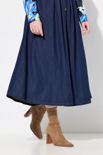 Moda za polnejše Suknja traper duži model na kopčanje plus velikost, xxl, Ulla Popken in Johann Popken (JP1880)
