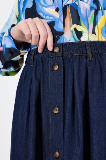 Moda za polnejše Suknja traper duži model na kopčanje plus velikost, xxl, Ulla Popken in Johann Popken (JP1880)