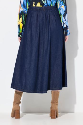 Moda za polnejše Suknja traper duži model na kopčanje plus velikost, xxl, Ulla Popken in Johann Popken (JP1880)