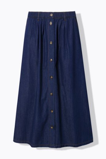 Moda za polnejše Suknja traper duži model na kopčanje plus velikost, xxl, Ulla Popken in Johann Popken (JP1880)