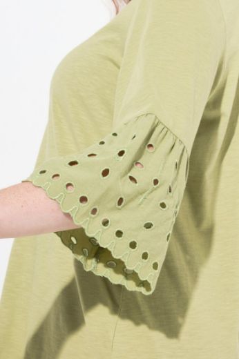 Moda za polnejše Majica s ukrasnim vezom na rukavima plus velikost, xxl, Ulla Popken in Johann Popken (JP1880)
