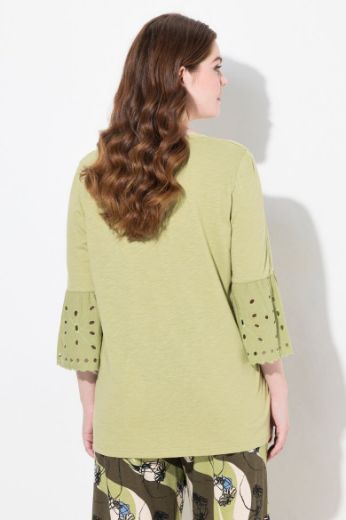 Moda za polnejše Majica s ukrasnim vezom na rukavima plus velikost, xxl, Ulla Popken in Johann Popken (JP1880)