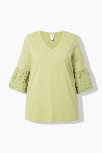 Moda za polnejše Majica s ukrasnim vezom na rukavima plus velikost, xxl, Ulla Popken in Johann Popken (JP1880)