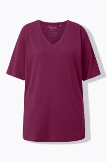 Moda za polnejše Majica V izrez Basic plus velikost, xxl, Ulla Popken in Johann Popken (JP1880)