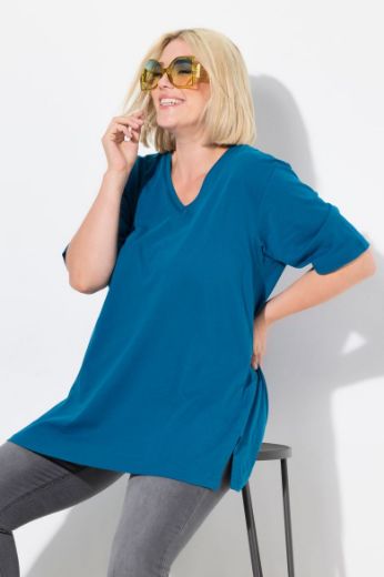 Moda za polnejše Majica V izrez Basic plus velikost, xxl, Ulla Popken in Johann Popken (JP1880)