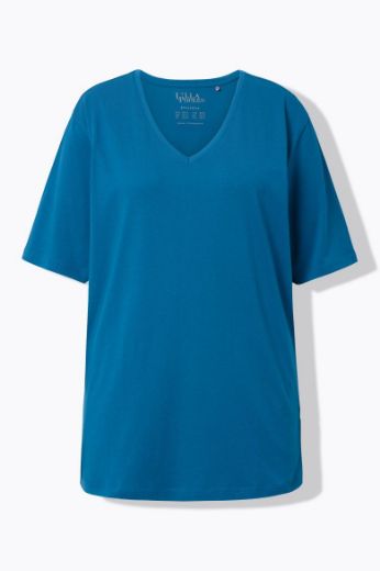 Moda za polnejše Majica V izrez Basic plus velikost, xxl, Ulla Popken in Johann Popken (JP1880)