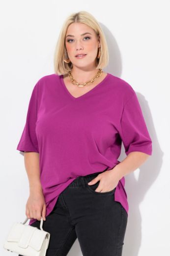 Moda za polnejše Majica V izrez Basic plus velikost, xxl, Ulla Popken in Johann Popken (JP1880)