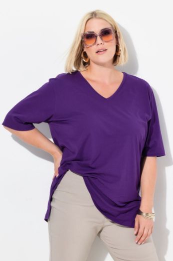 Moda za polnejše Majica V izrez Basic plus velikost, xxl, Ulla Popken in Johann Popken (JP1880)