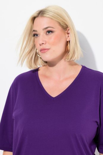 Moda za polnejše Majica V izrez Basic plus velikost, xxl, Ulla Popken in Johann Popken (JP1880)