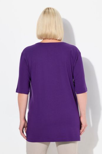 Moda za polnejše Majica V izrez Basic plus velikost, xxl, Ulla Popken in Johann Popken (JP1880)