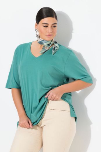 Moda za polnejše Majica V izrez Basic plus velikost, xxl, Ulla Popken in Johann Popken (JP1880)