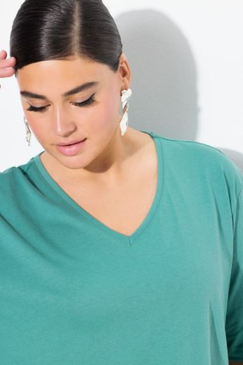 Moda za polnejše Majica V izrez Basic plus velikost, xxl, Ulla Popken in Johann Popken (JP1880)