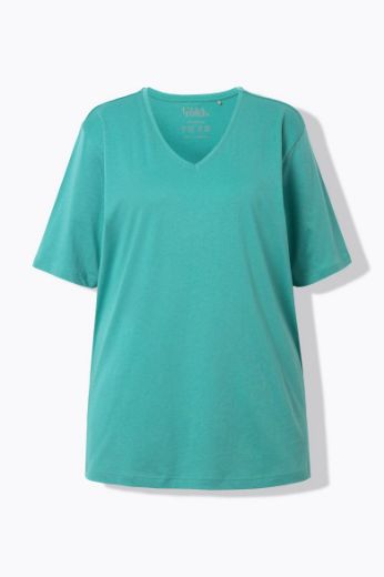 Moda za polnejše Majica V izrez Basic plus velikost, xxl, Ulla Popken in Johann Popken (JP1880)