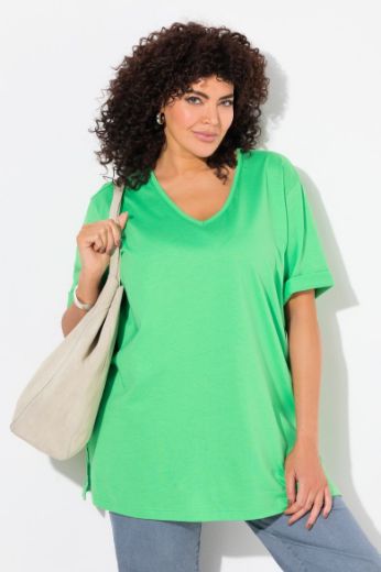 Moda za polnejše Majica V izrez Basic plus velikost, xxl, Ulla Popken in Johann Popken (JP1880)