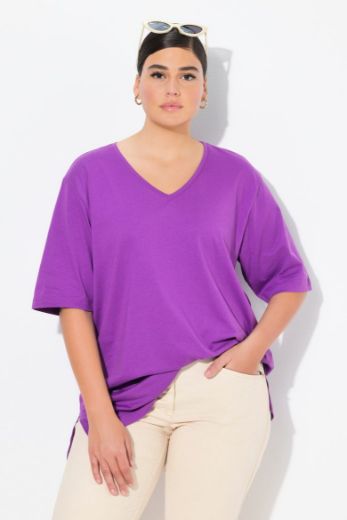 Moda za polnejše Majica V izrez Basic plus velikost, xxl, Ulla Popken in Johann Popken (JP1880)