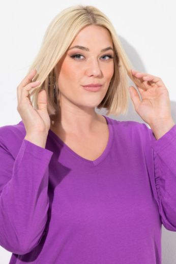 Moda za polnejše Majica Basic dugi rukavi plus velikost, xxl, Ulla Popken in Johann Popken (JP1880)