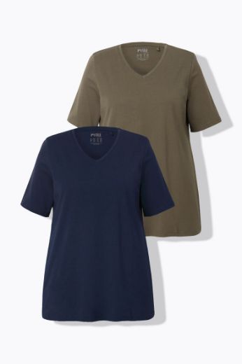 Moda za polnejše Majica 2 komada kratkih rukava plus velikost, xxl, Ulla Popken in Johann Popken (JP1880)