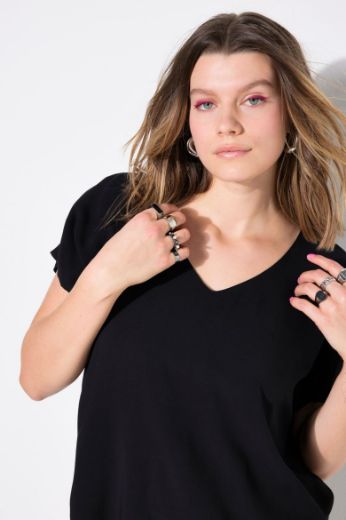 Moda za polnejše Majica kratkih rukava V ovratnika plus velikost, xxl, Ulla Popken in Johann Popken (JP1880)