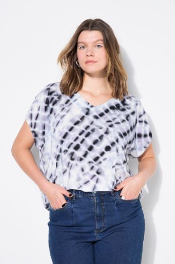 Moda za polnejše Bluza kratkih rukava V ovratnika plus velikost, xxl, Ulla Popken in Johann Popken (JP1880)